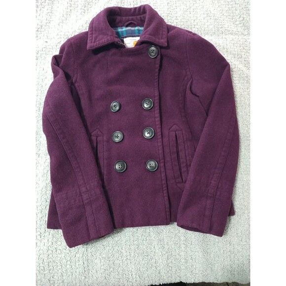 Aeropostale Wool Coat Plum Color Y2k Large - Picture 3 of 8